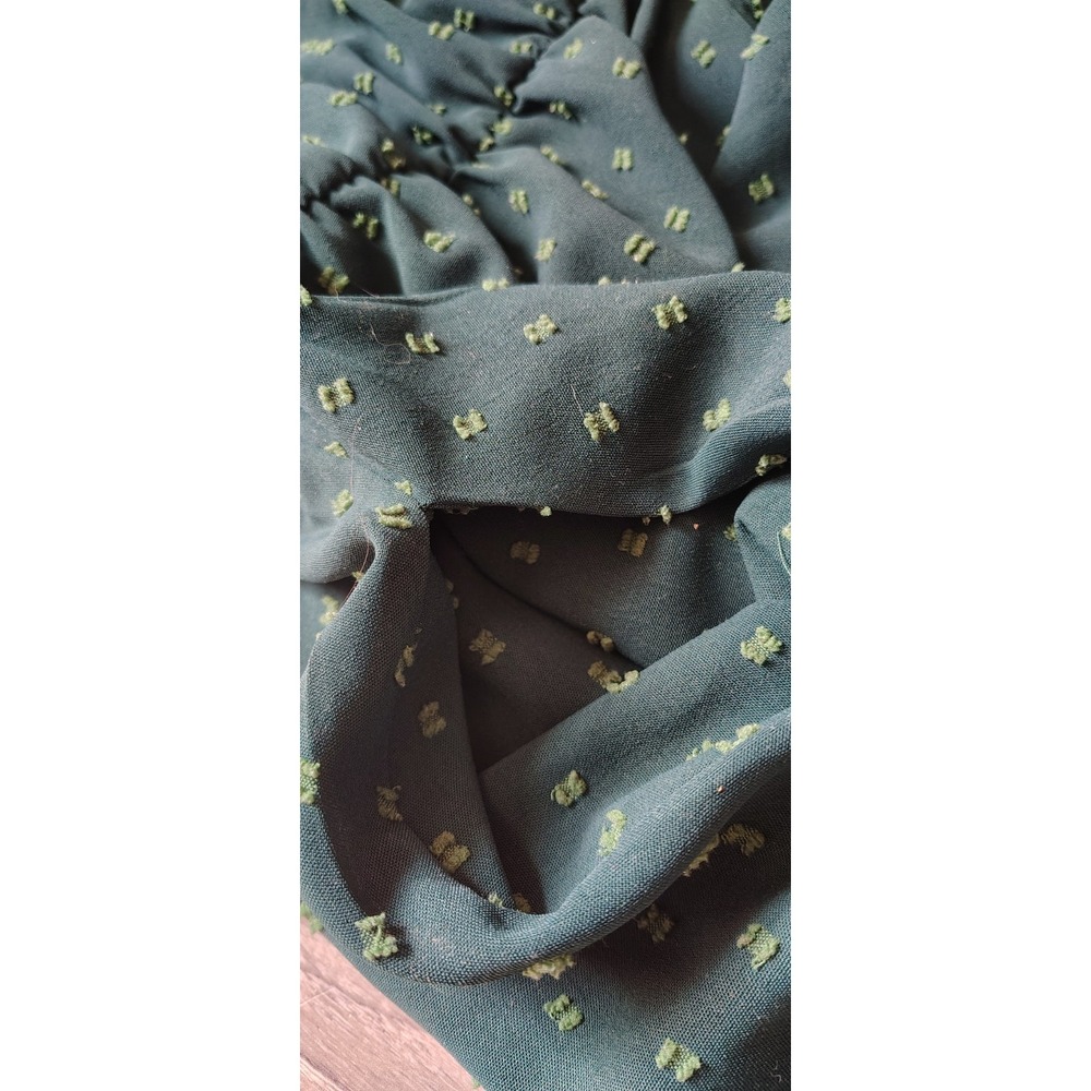 Bloomchick 22-24 Raised Embroidered Print Pocket Layered Hem Dress Green Pockets - Picture 6 of 11